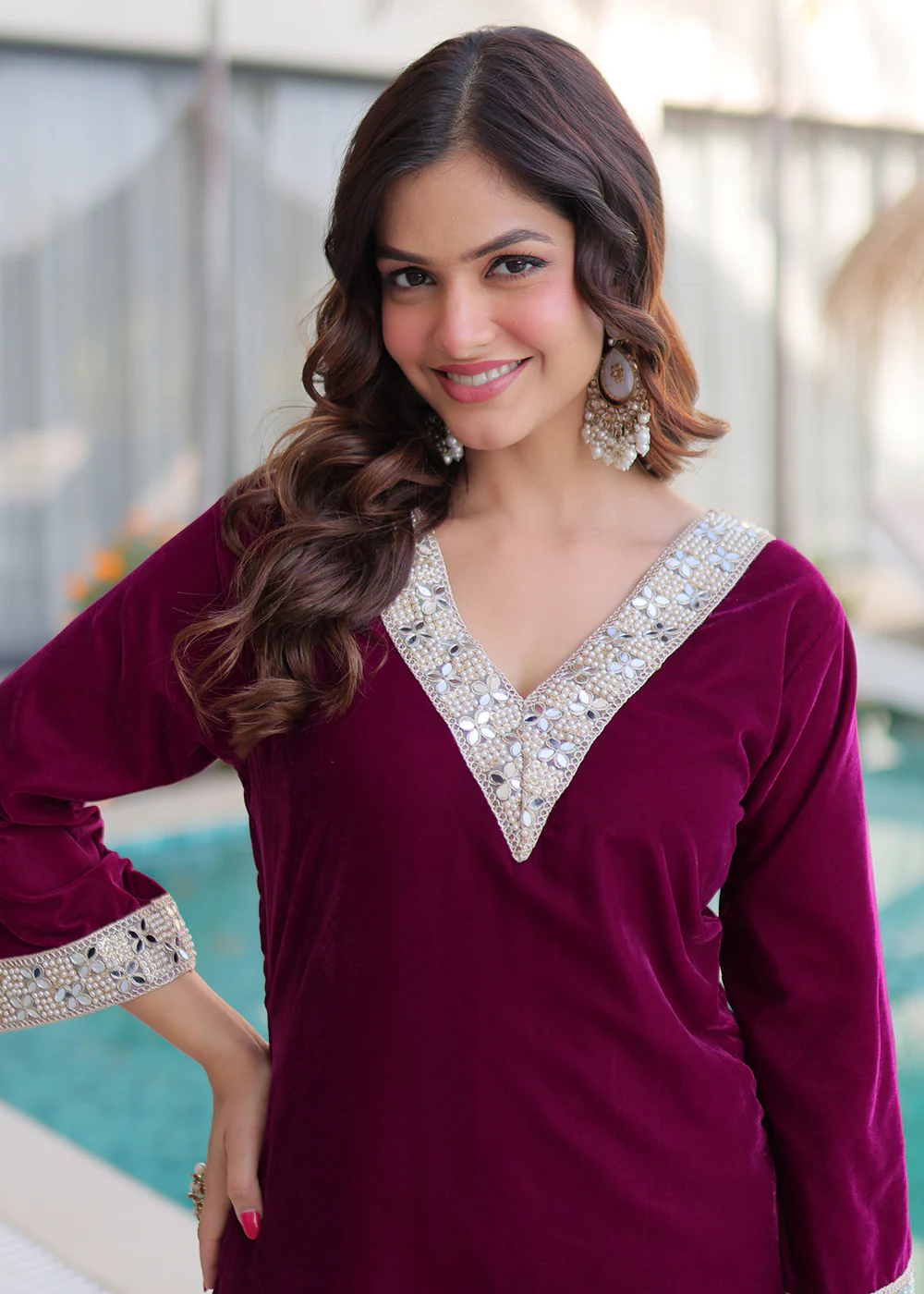 Purple Rich Zari & Mirror Work Festive Salwar Suit - Image 2