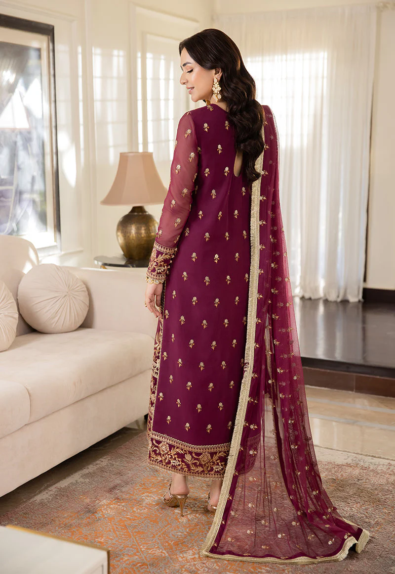 Radiant Purple Suit - Maahru, Noorie & Meerub '23 by Asim Jofa - AJSM-47 - Image 3