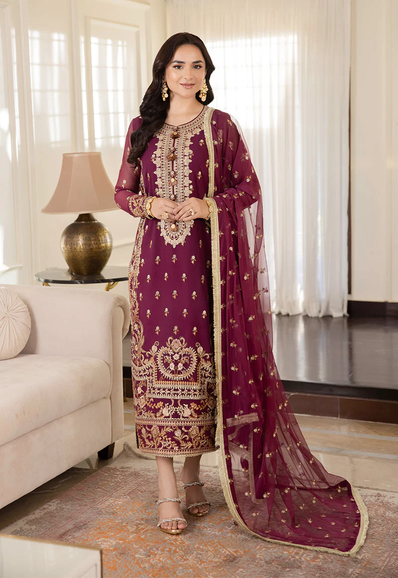 Radiant Purple Suit - Maahru, Noorie & Meerub '23 by Asim Jofa - AJSM-47 - Image 5