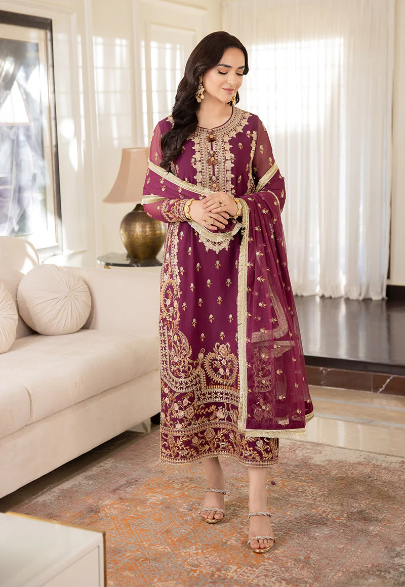Radiant Purple Suit - Maahru, Noorie & Meerub '23 by Asim Jofa - AJSM-47 - Image 6