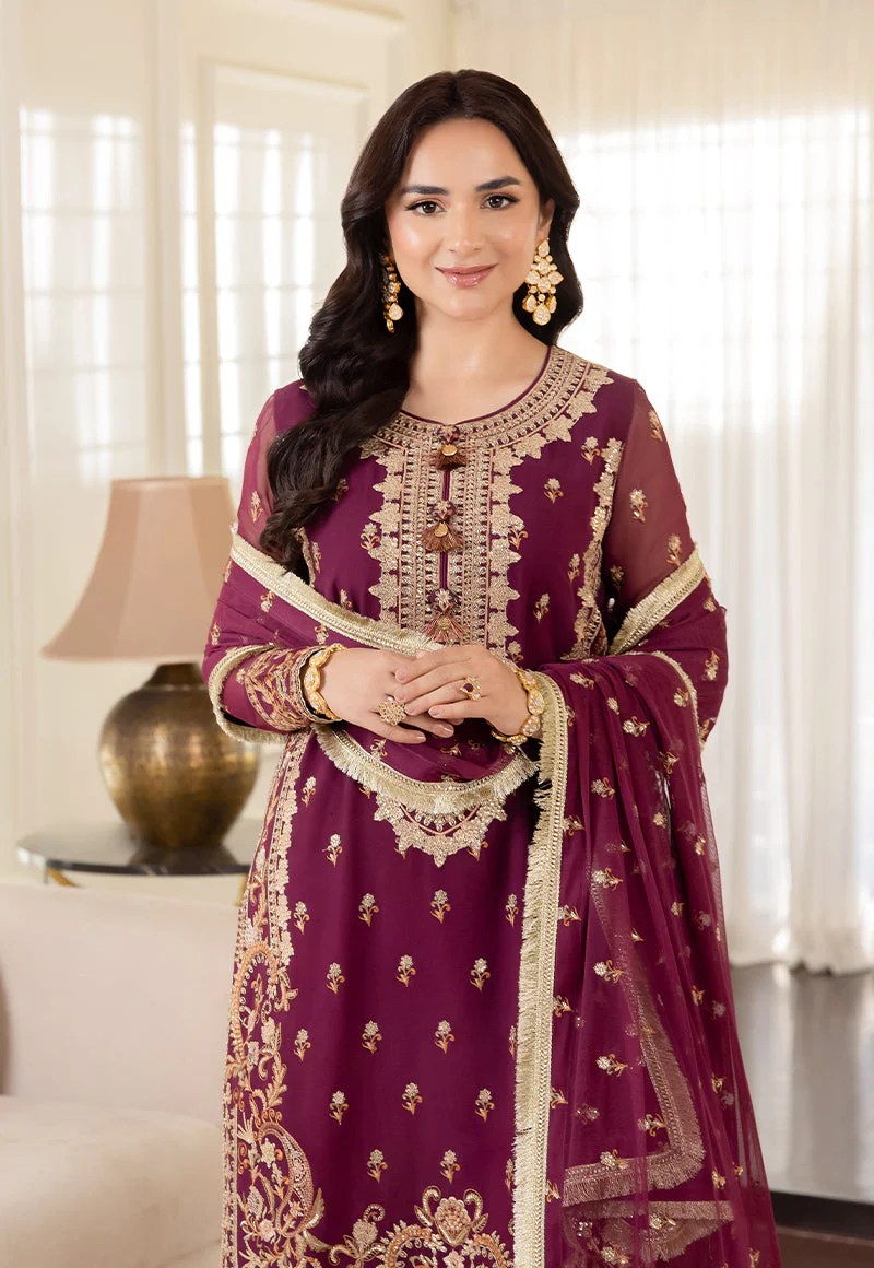 Radiant Purple Suit - Maahru, Noorie & Meerub '23 by Asim Jofa - AJSM-47 - Image 7