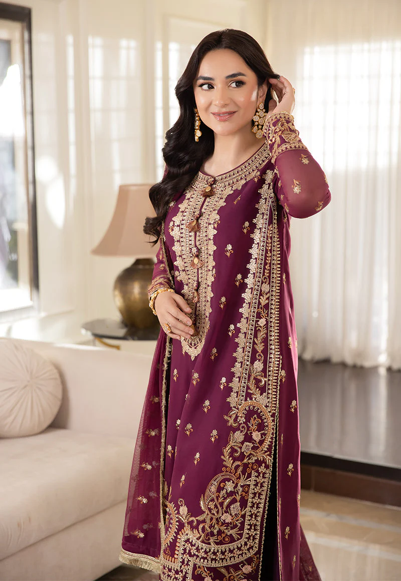 Radiant Purple Suit - Maahru, Noorie & Meerub '23 by Asim Jofa - AJSM-47 - Image 9
