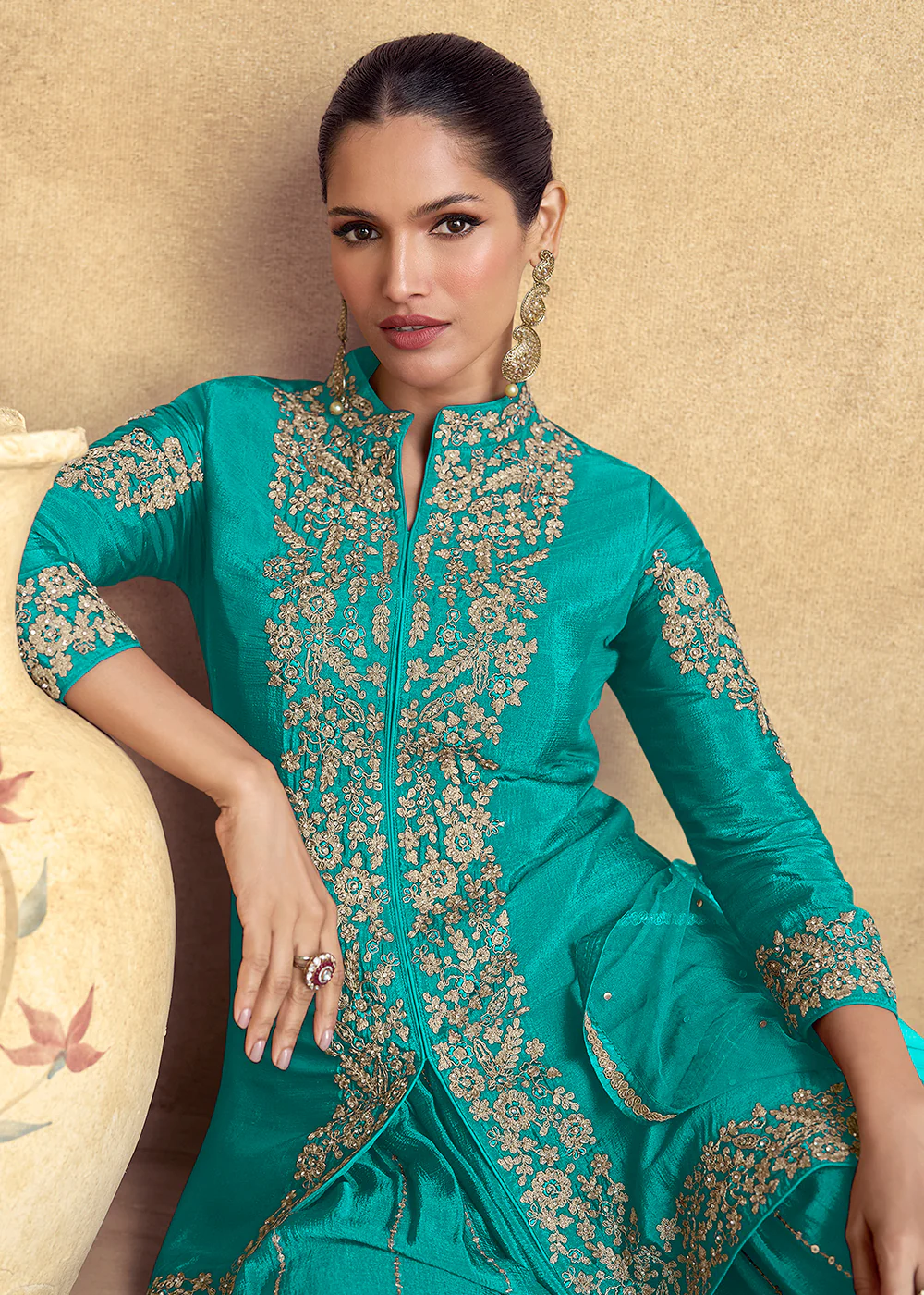 Rama Premium Chinnon Silk Festive Sharara Style Suit - Image 2