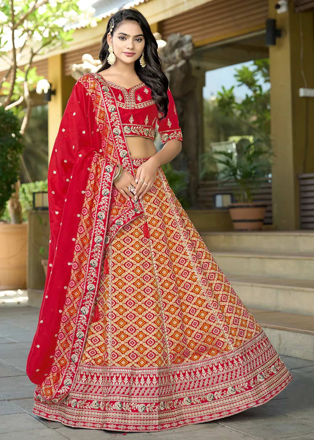 Red Heavy Embroidered Wedding Designer Lehenga Choli