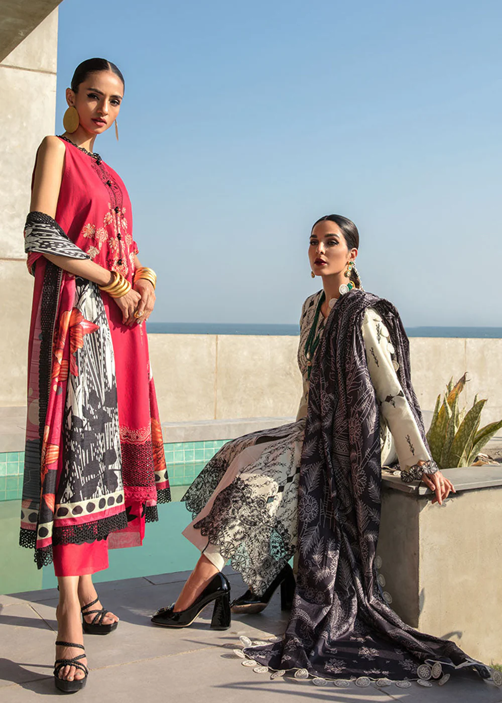 Red Luxury Lawn Suit | Rang Rasiya | Florence Lawn '23 | FREESIA - D2 - Image 6
