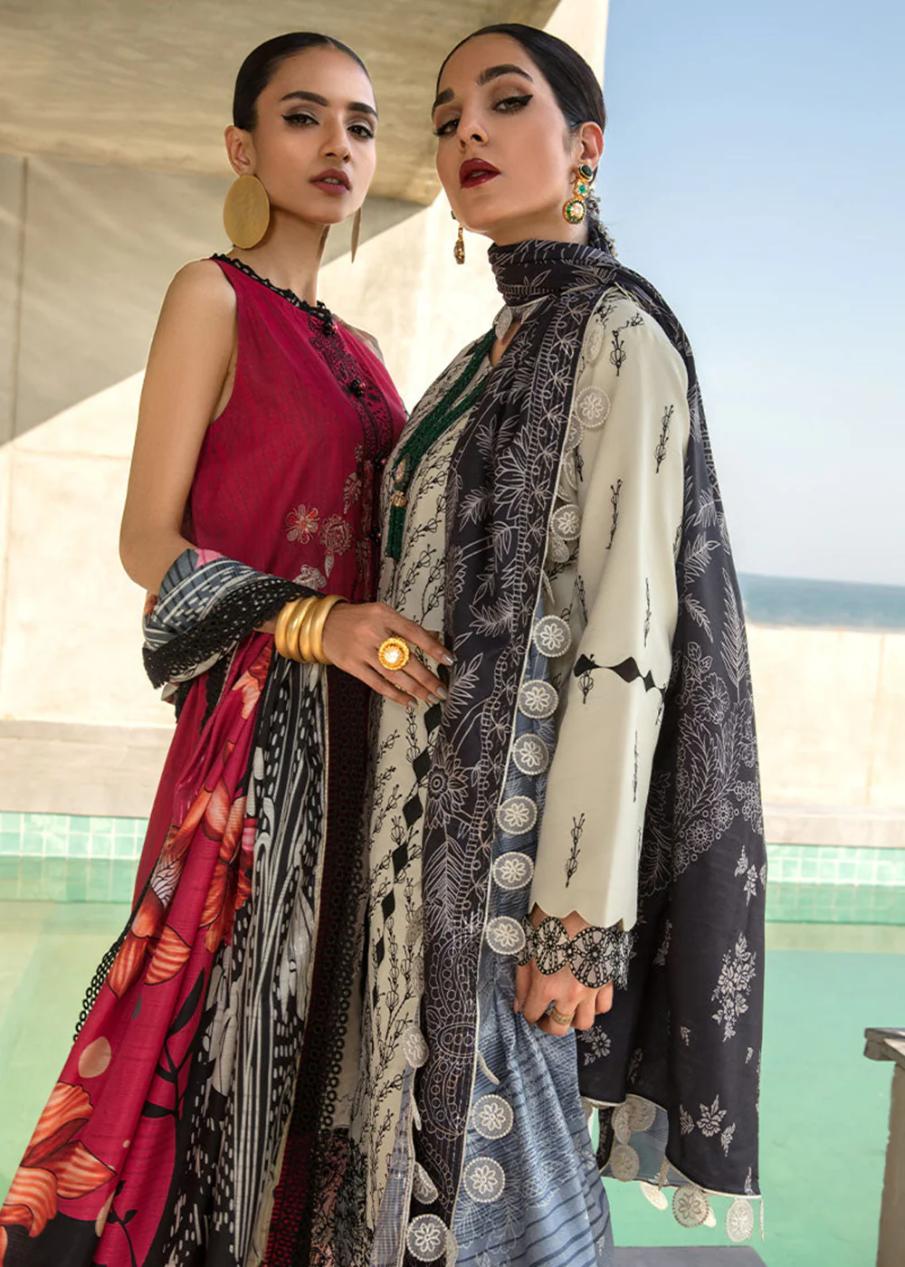 Red Luxury Lawn Suit | Rang Rasiya | Florence Lawn '23 | FREESIA - D2 - Image 7