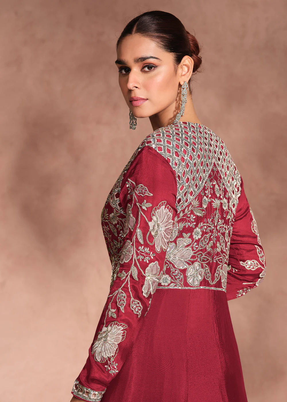 Red Shrug Style Designer Lehenga Choli - Image 3