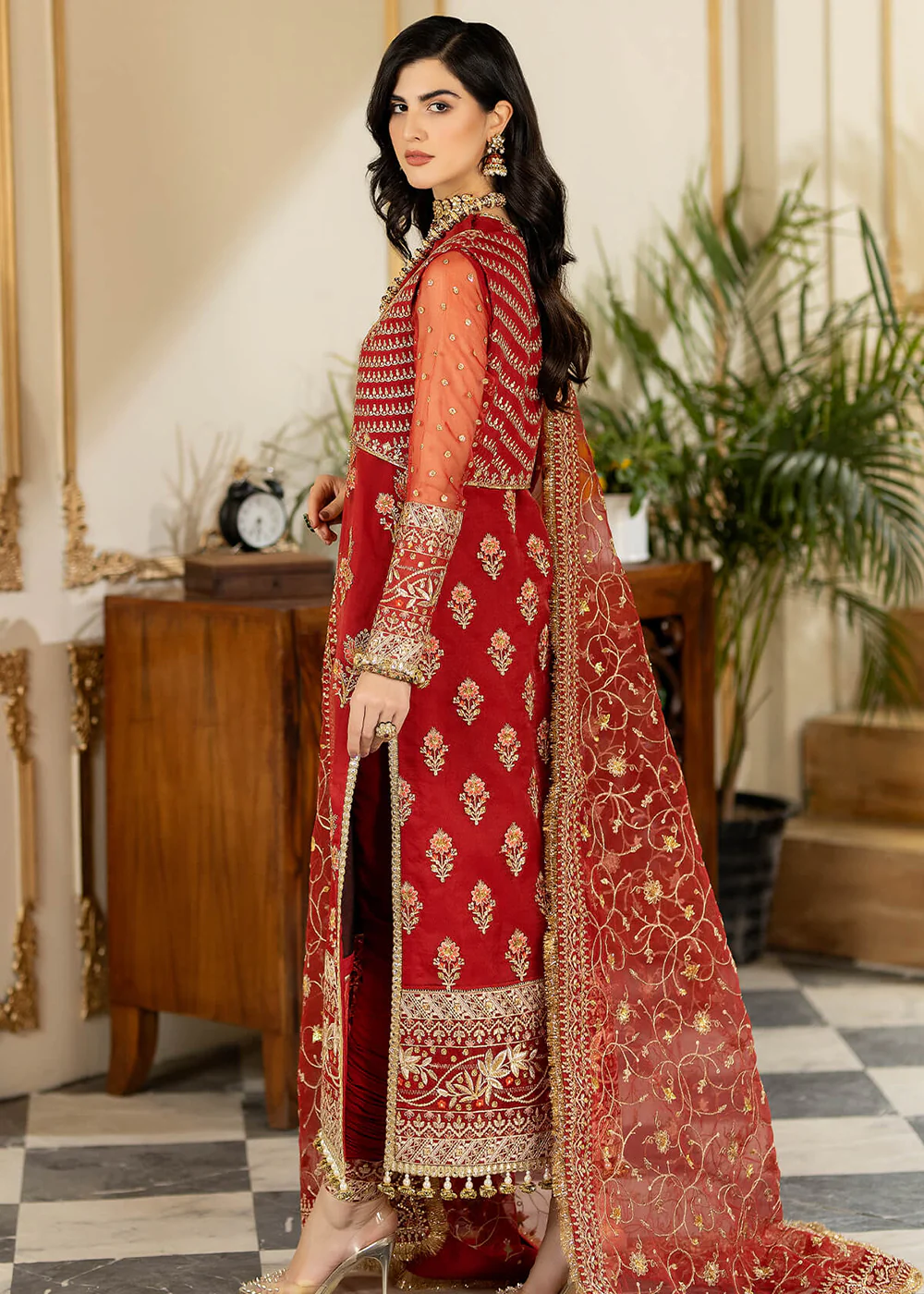 Red Wedding Formal Suit | Imrozia Premium | Jhalak '23 | I-184 - MAAHRU - Image 3