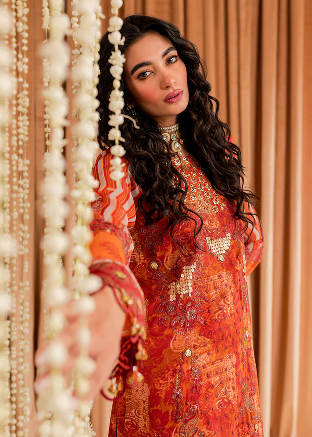 Rust Chiffon Suit - Vasal Formals ’23 By Charizma | VSL-06 - Image 4
