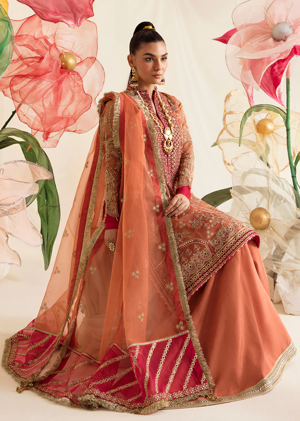 Rust Pakistani Palazzo Suit | Ayzel | Fleur De Lis Formals’23 | Irisa - Image 4
