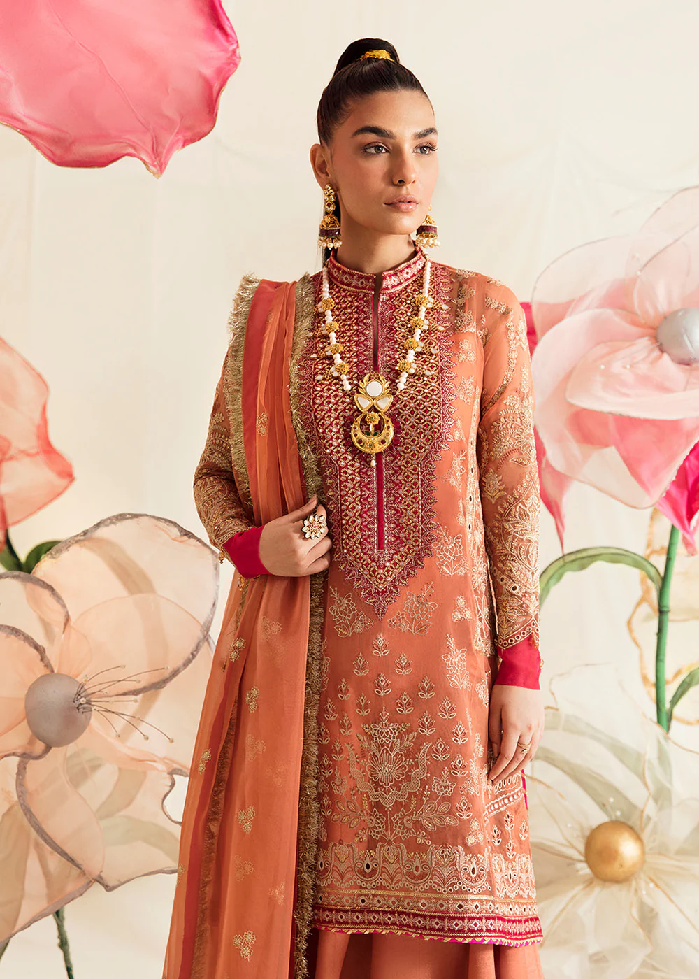 Rust Pakistani Palazzo Suit | Ayzel | Fleur De Lis Formals’23 | Irisa - Image 5