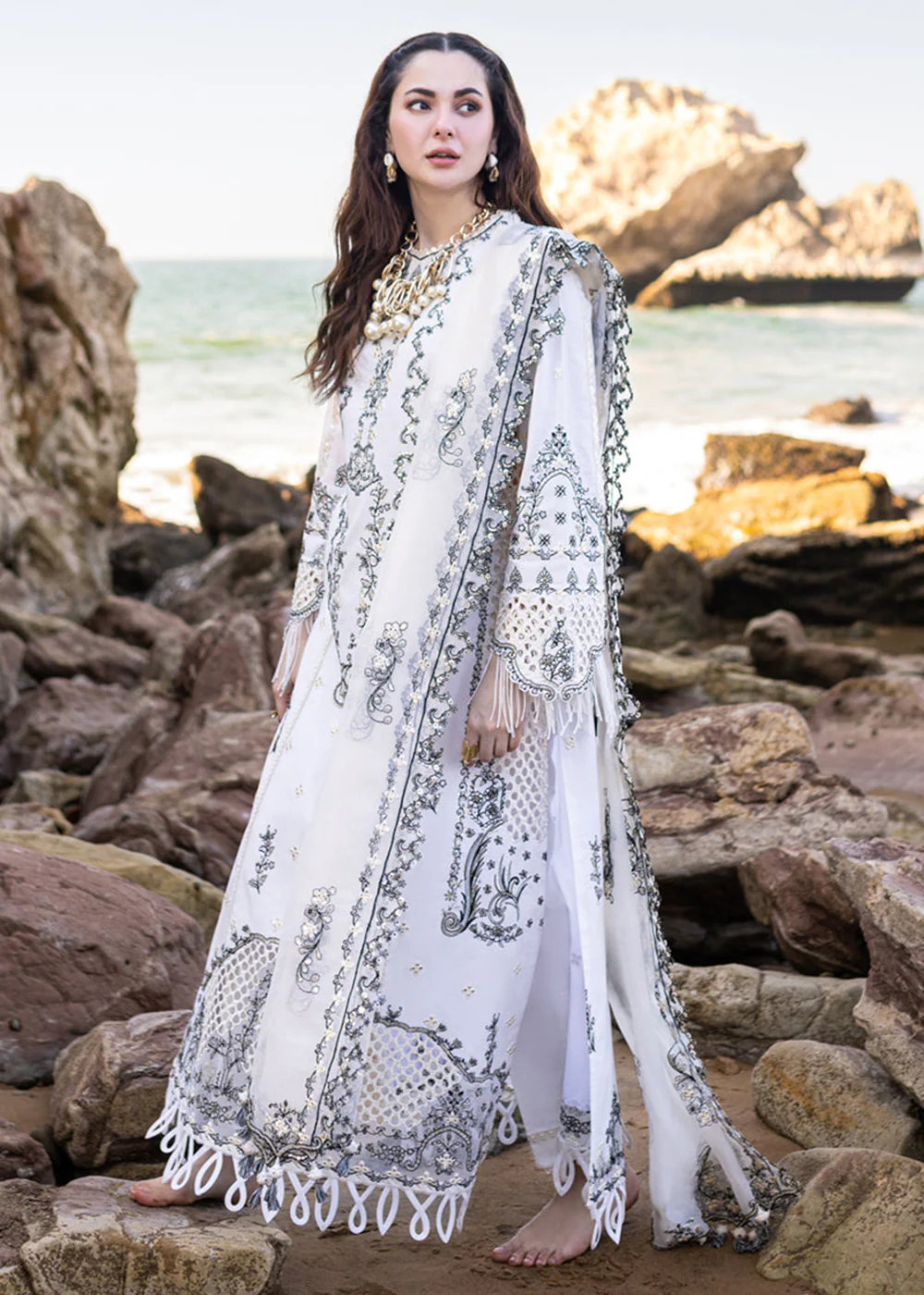 Sahil Kinare Luxury Lawn '24 by Qalamkar | FP-02 FIZA - Image 5