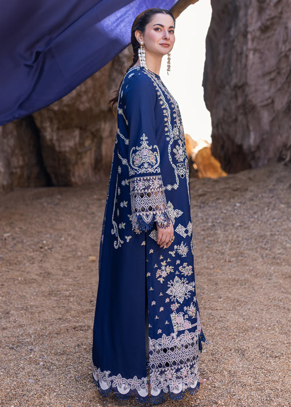 Sahil Kinare Luxury Lawn '24 by Qalamkar | FP-06 MIRAY - Image 4