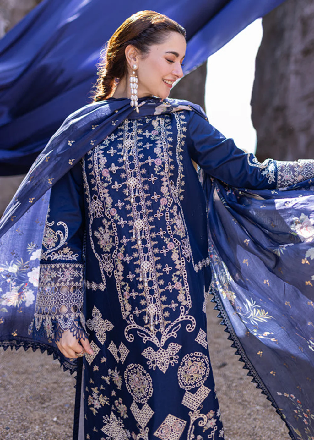 Sahil Kinare Luxury Lawn '24 by Qalamkar | FP-06 MIRAY - Image 6