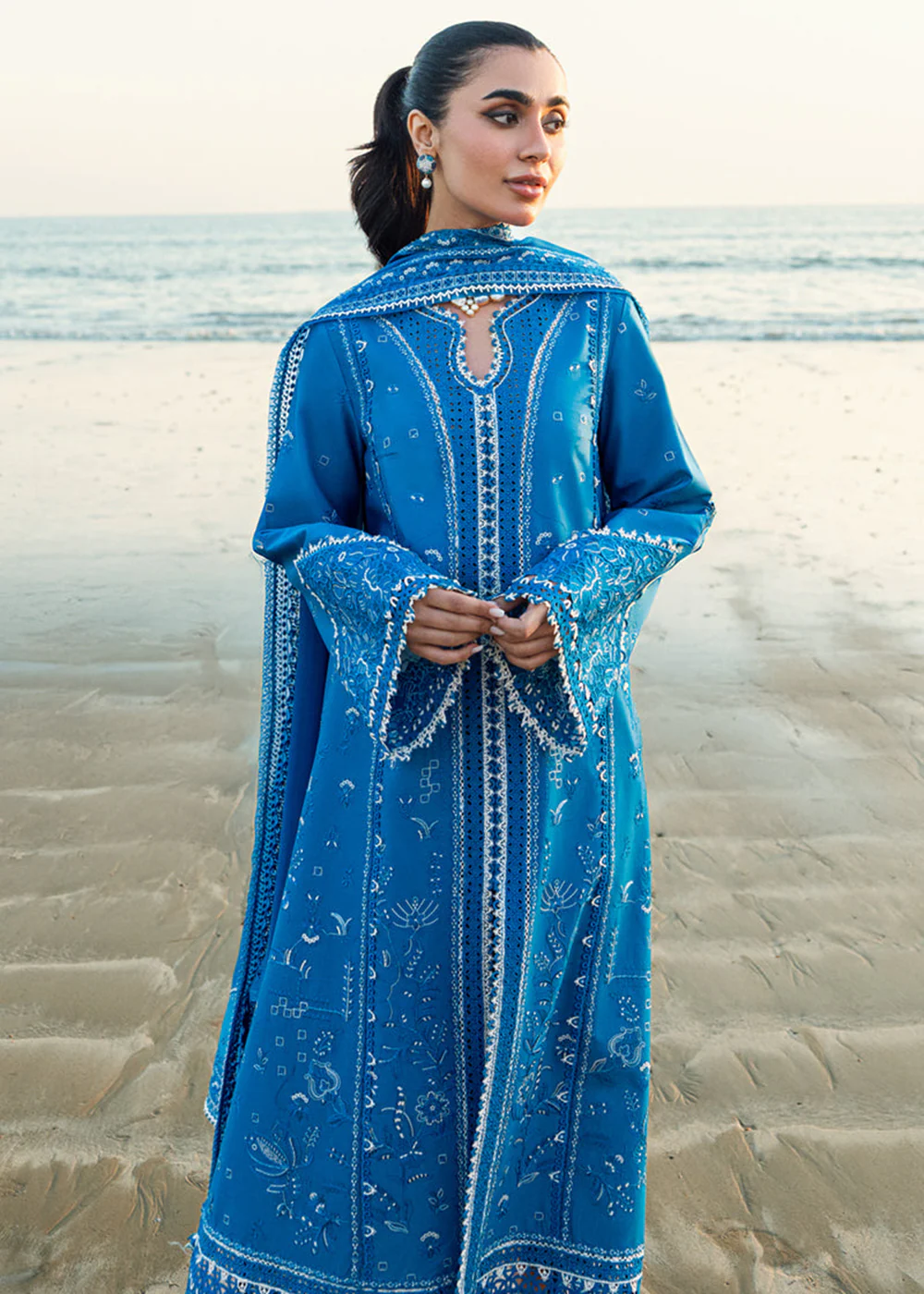 Sahil Luxury Lawn '25 by Qalamkar | FK-03 VICTORIA - Image 2