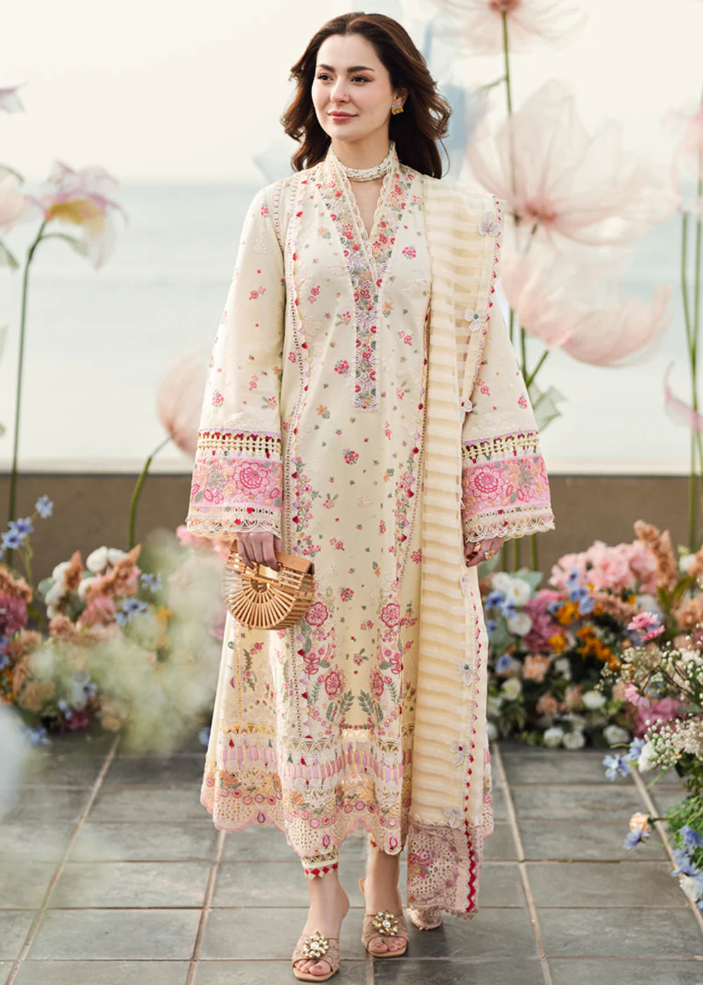 Sahil Luxury Lawn '25 by Qalamkar | FK-14 SCARLETT
