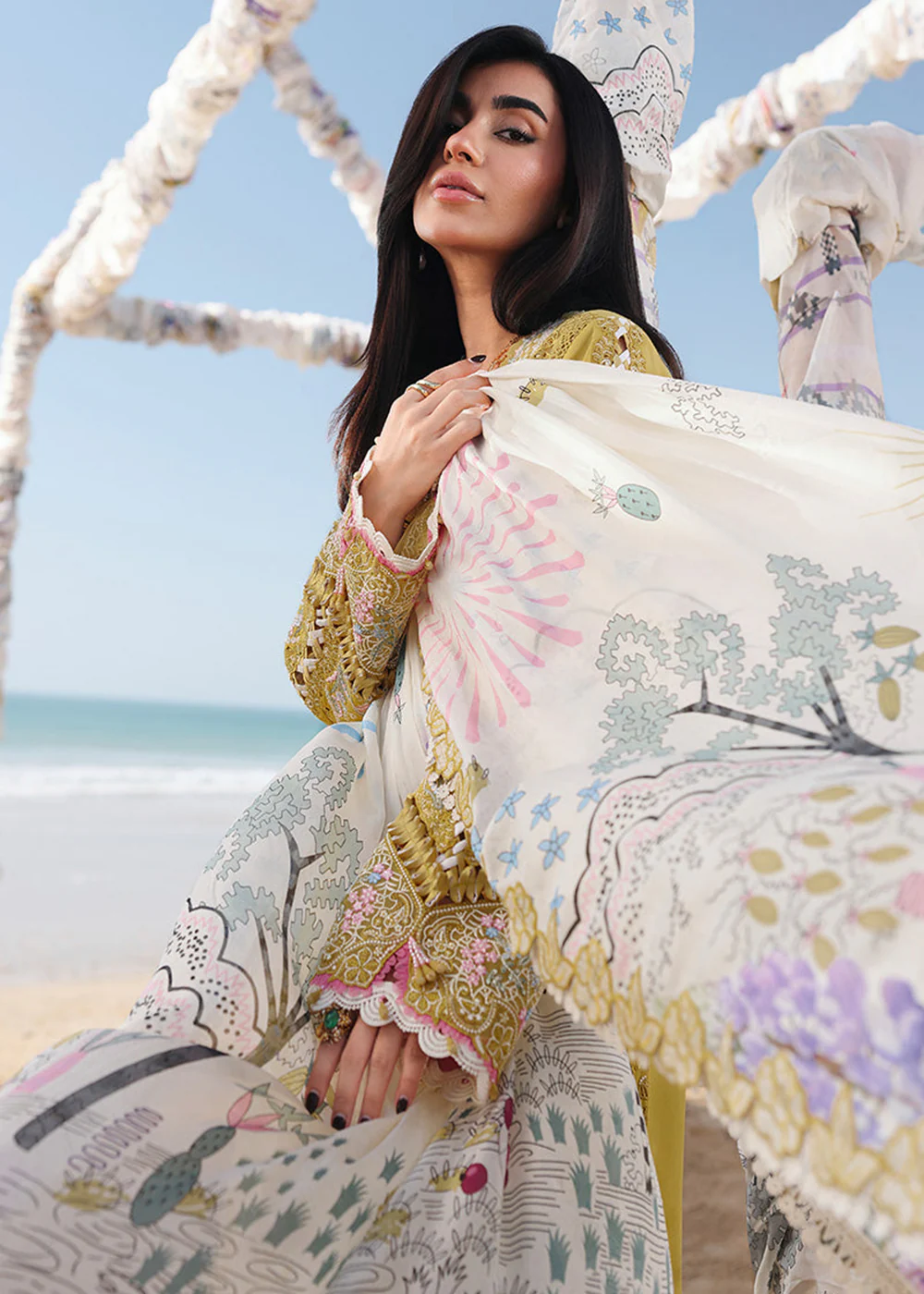 Sahil Luxury Lawn '26 by Qalamkar | SA-07 HIRA - Image 4