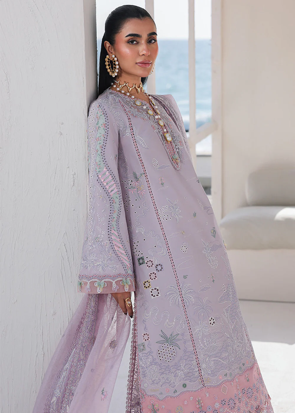 Sahil Luxury Lawn '26 by Qalamkar | SA-11 REHMA - Image 4