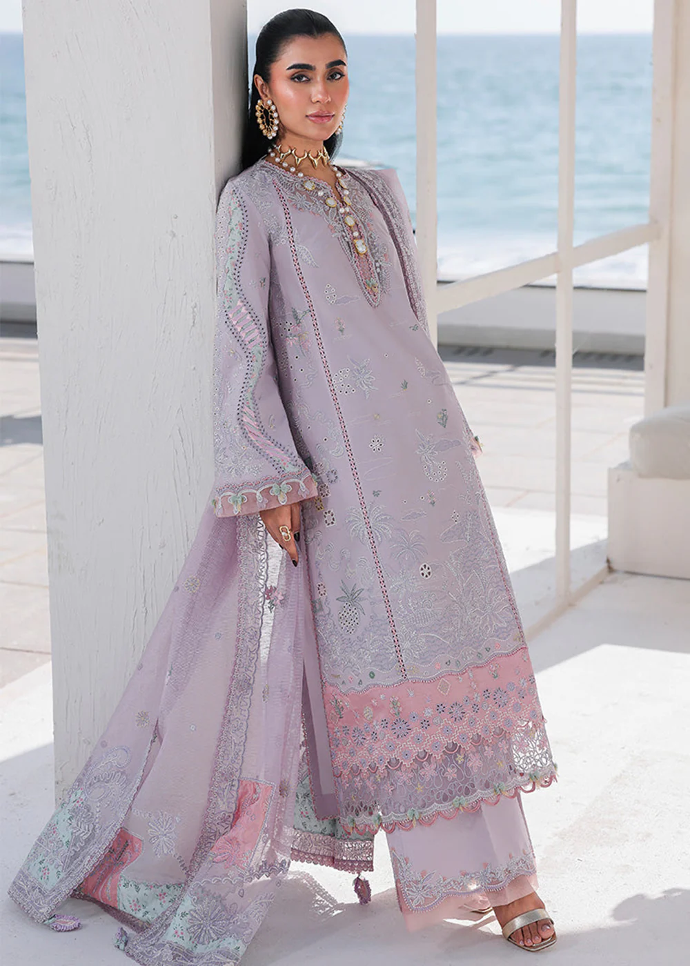 Sahil Luxury Lawn '26 by Qalamkar | SA-11 REHMA - Image 5