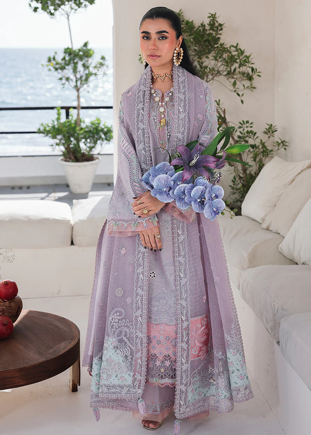 Sahil Luxury Lawn '26 by Qalamkar | SA-11 REHMA - Image 8