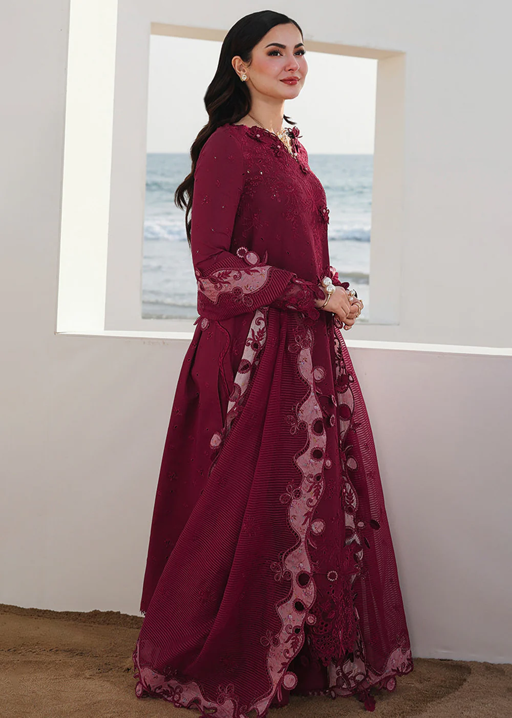 Sahil Luxury Lawn '26 by Qalamkar | SA-14 NELAM - Image 4
