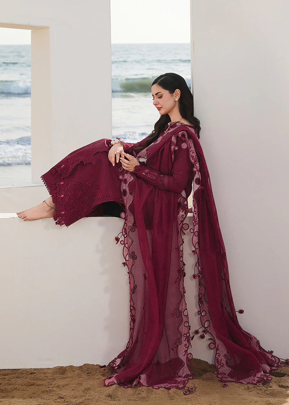 Sahil Luxury Lawn '26 by Qalamkar | SA-14 NELAM - Image 7