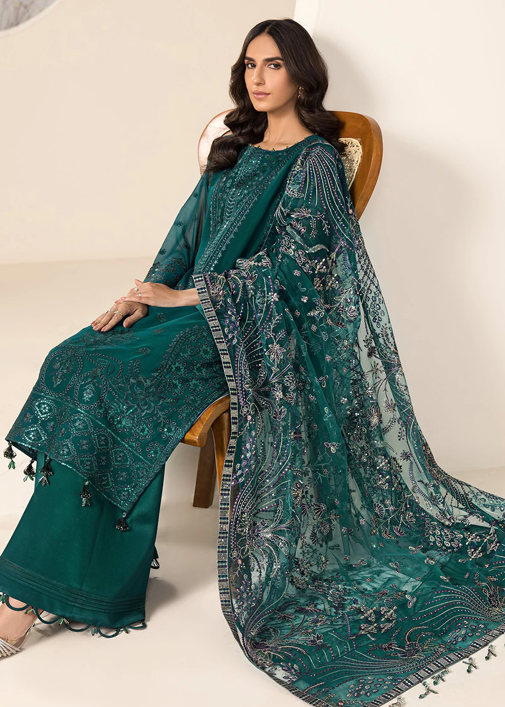 Sea Blue Formal Suit - Alizeh - Lamhay Formals '23 - V15D05 - Giza - Image 7