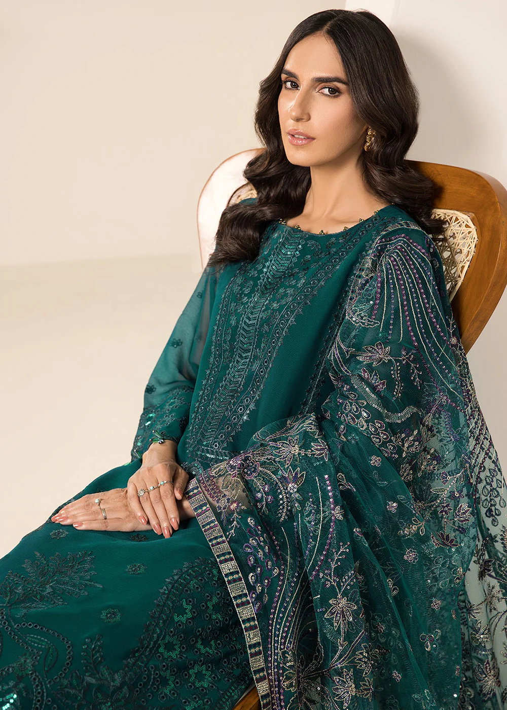 Sea Blue Formal Suit - Alizeh - Lamhay Formals '23 - V15D05 - Giza - Image 8