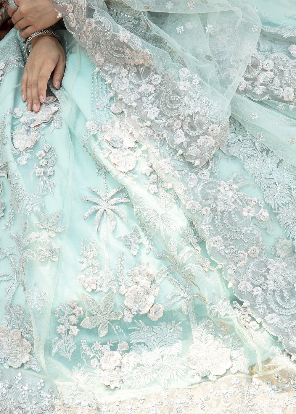 Sea Green Pakistani Maxi Dress | Imrozia Serene Mehram Brides '23 | SB-09 - Arwah - Image 5