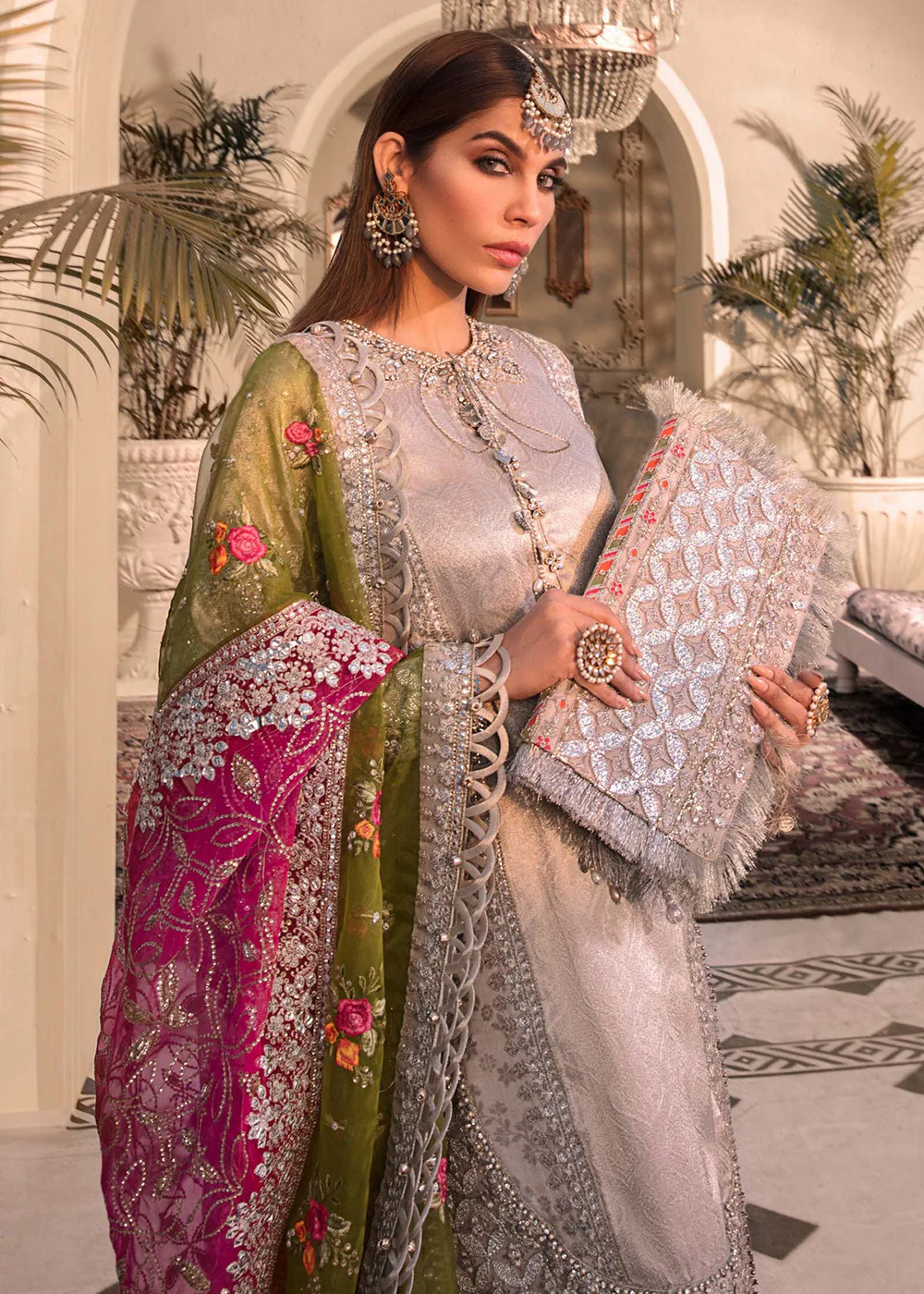 Silver Embroidered Suit - Maria B - Mbroidered Heritage Edition - BD-2601 - Image 3