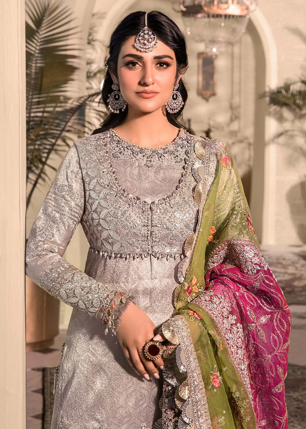 Silver Embroidered Suit - Maria B - Mbroidered Heritage Edition - BD-2601 - Image 5