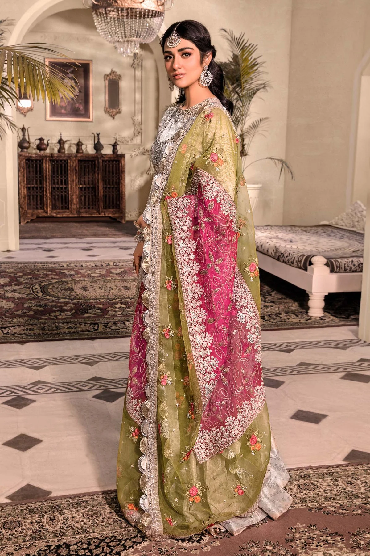 Silver Embroidered Suit - Maria B - Mbroidered Heritage Edition - BD-2601 - Image 9