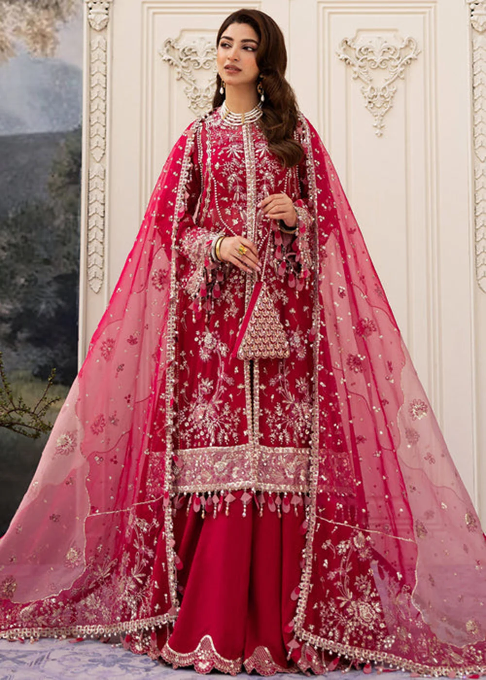 Siraa Luxury Formals '25 by Sadaf Fawad Khan | Fuschia Rose - Image 4