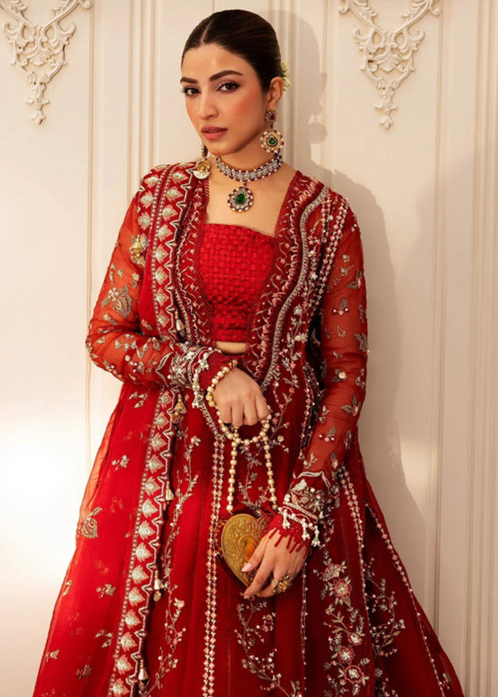 Siraa Luxury Formals '25 by Sadaf Fawad Khan | Scarlet - Image 2