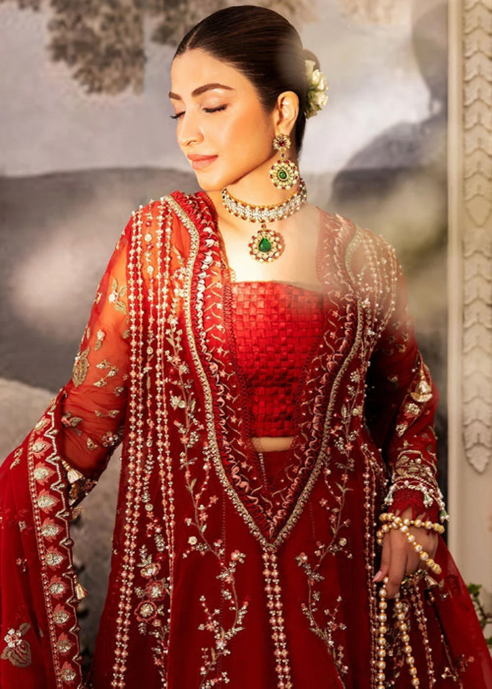 Siraa Luxury Formals '25 by Sadaf Fawad Khan | Scarlet - Image 3