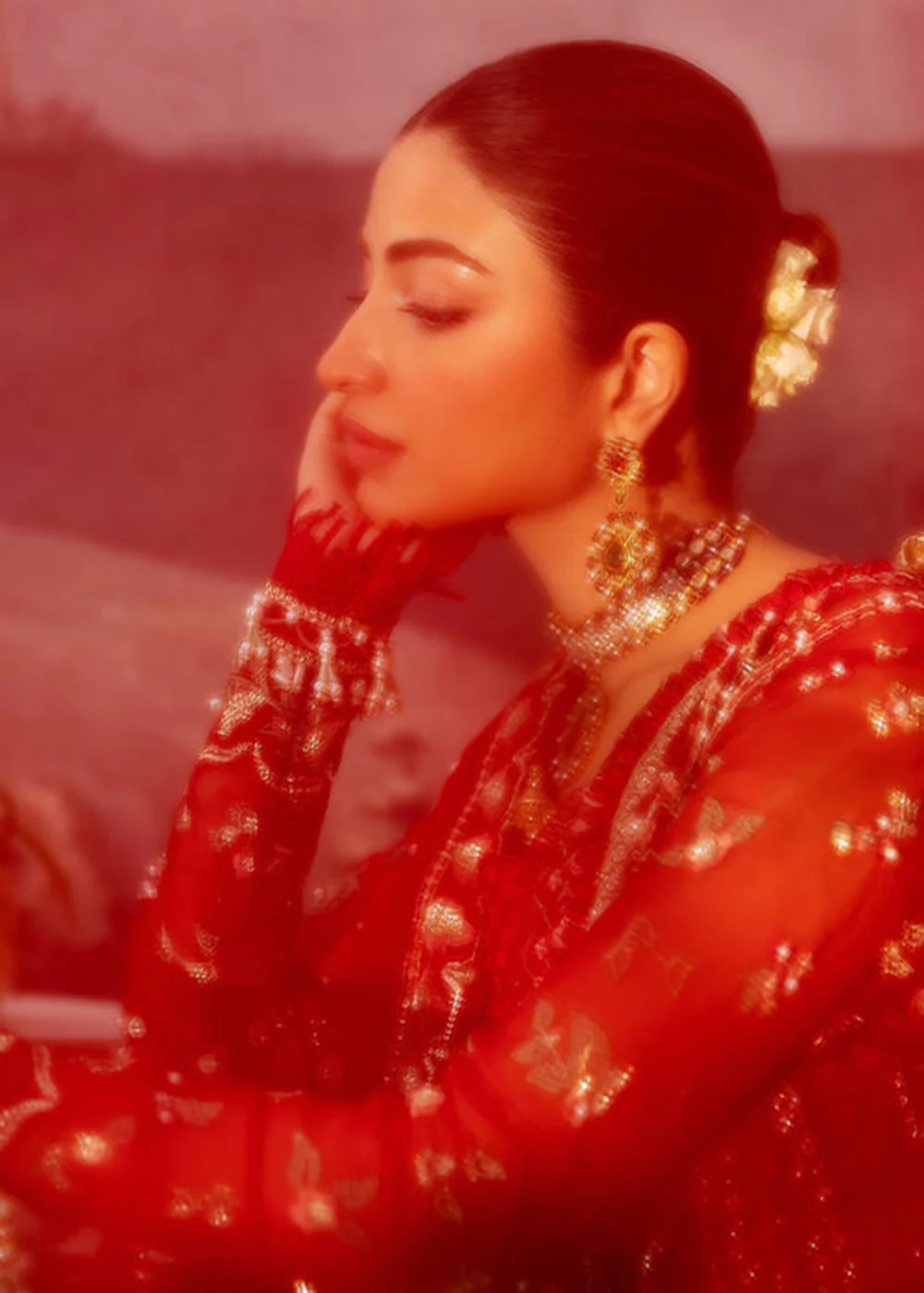 Siraa Luxury Formals '25 by Sadaf Fawad Khan | Scarlet - Image 4