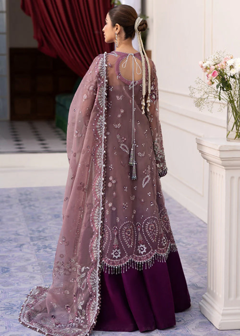 Siraa Luxury Formals '25 by Sadaf Fawad Khan | Wistful Mauve - Image 4