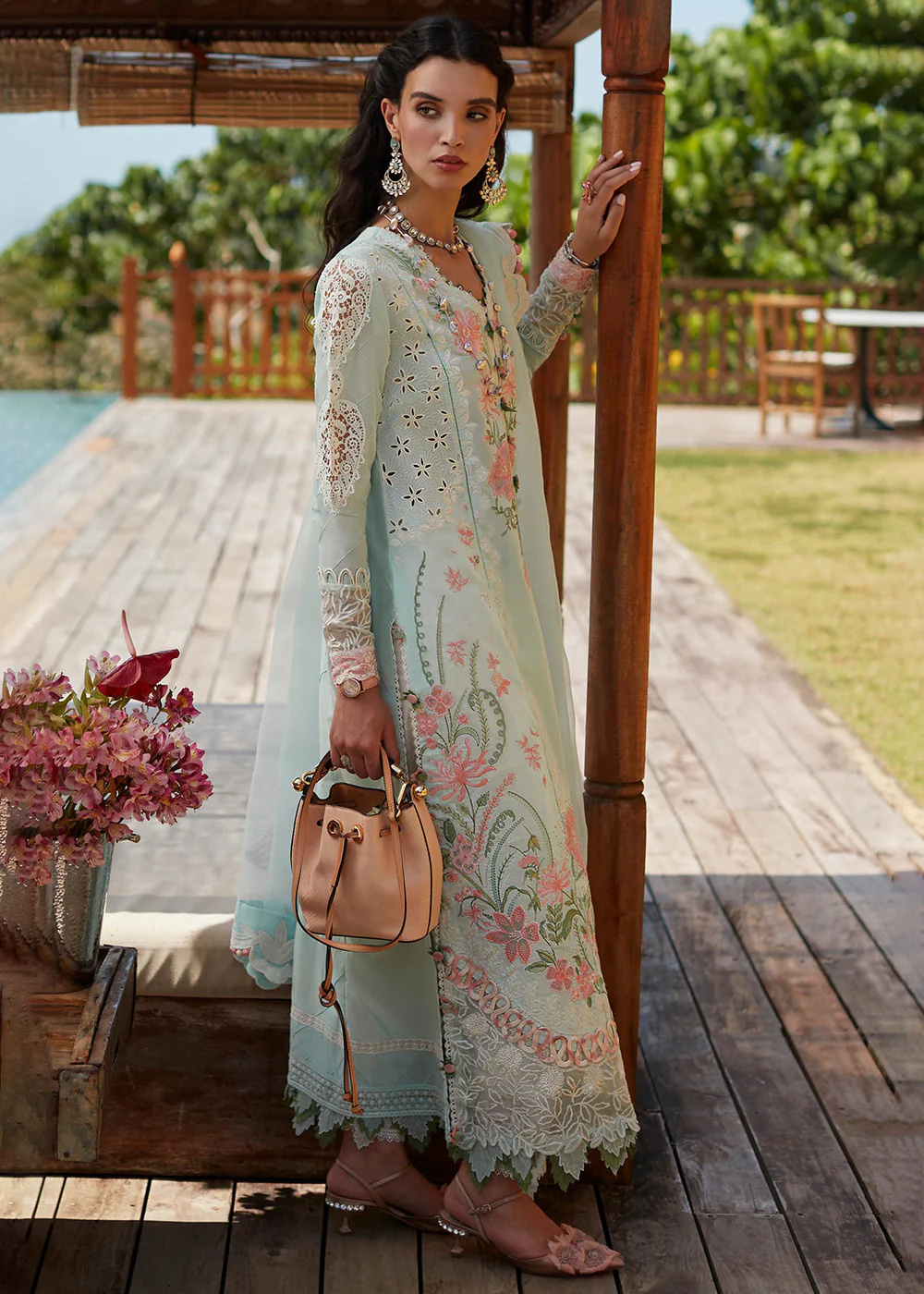 Sky Blue Lawn Suit - Elan - Luxury Lawn '23 - ZIVA-EL23-03A - Image 3