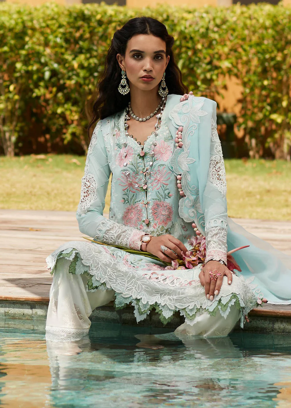 Sky Blue Lawn Suit - Elan - Luxury Lawn '23 - ZIVA-EL23-03A - Image 4