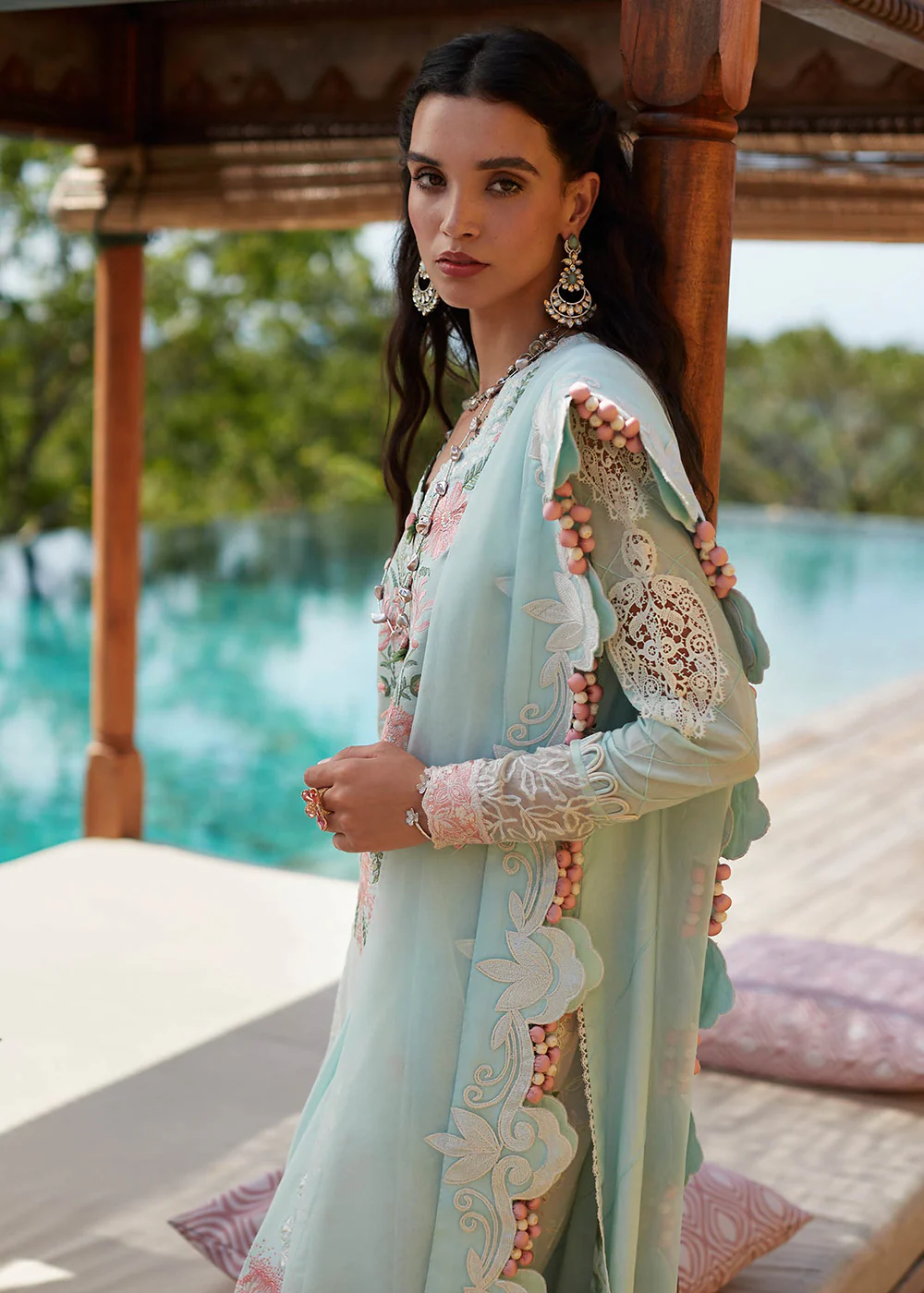 Sky Blue Lawn Suit - Elan - Luxury Lawn '23 - ZIVA-EL23-03A - Image 5