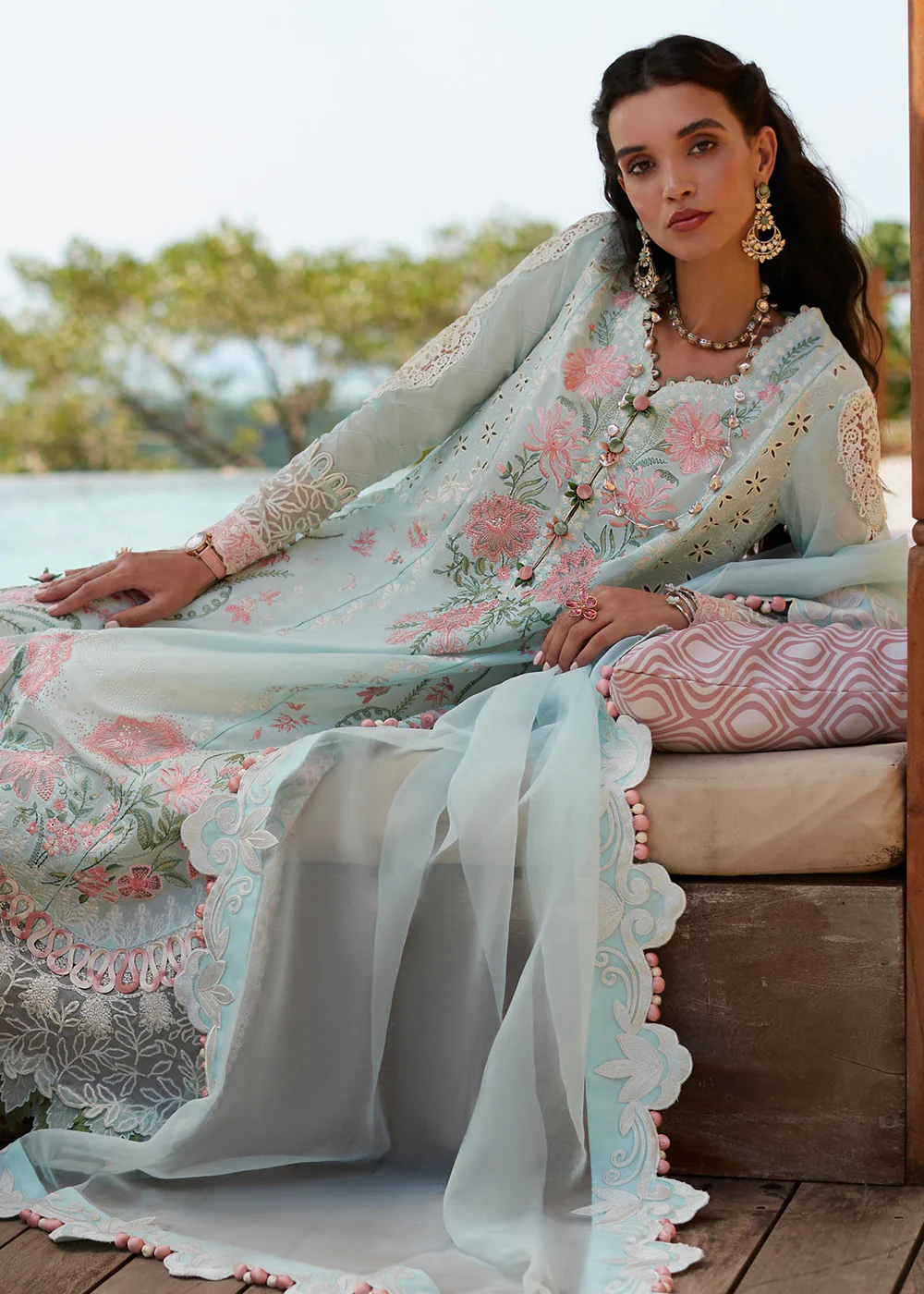Sky Blue Lawn Suit - Elan - Luxury Lawn '23 - ZIVA-EL23-03A - Image 6