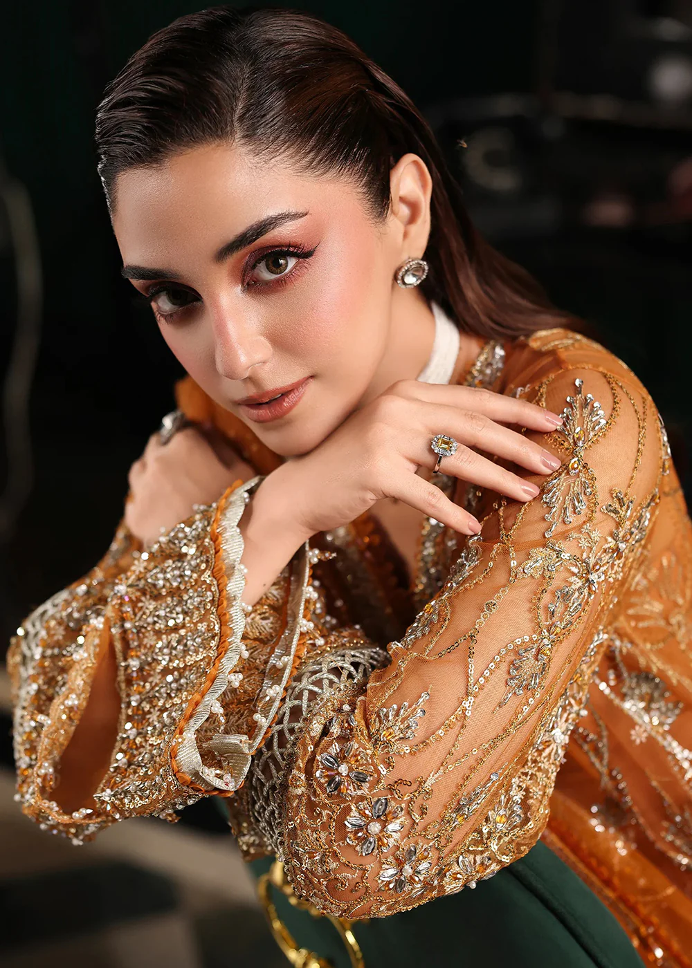 Stardom Formals Handwork '25 by Elaf | ESH-09 SAFFRON - Image 8
