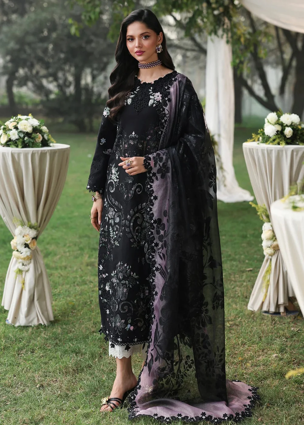 Tales of Petals Luxury Lawn '26 by Sardinia | MIDNIGHT BLOOM