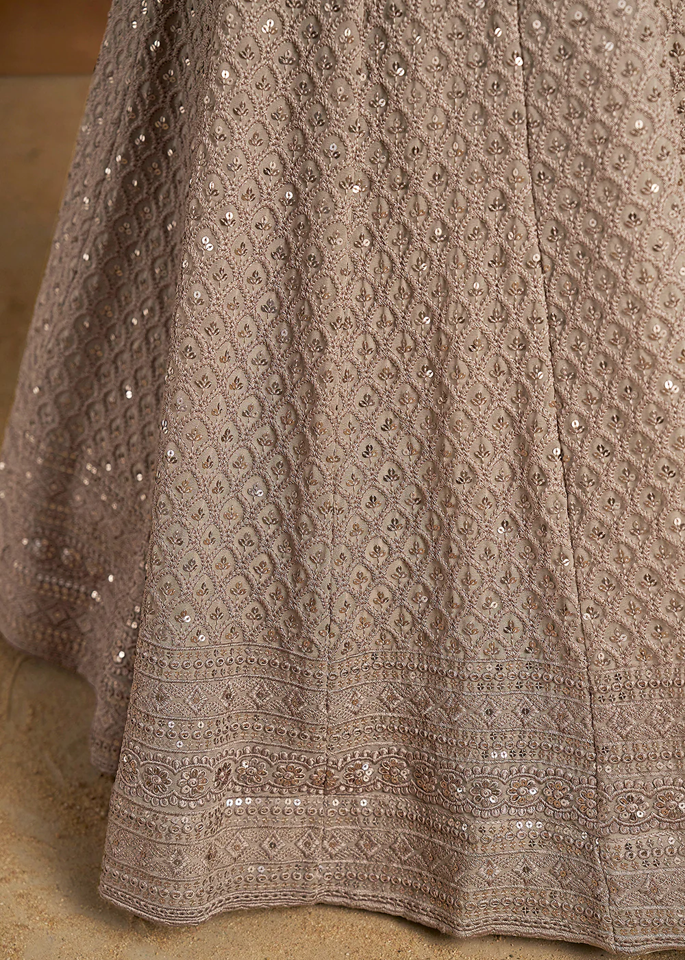 Threads & Sequins Work Grey Festive Style Lehenga Choli - Image 7
