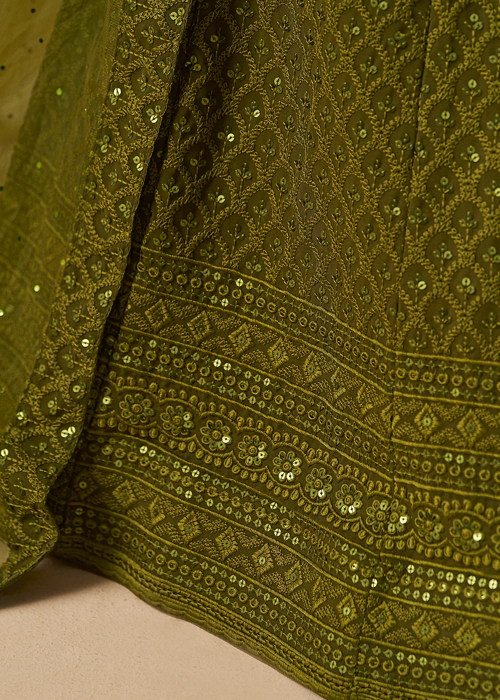 Threads & Sequins Work Mehndi Festive Style Lehenga Choli - Image 8