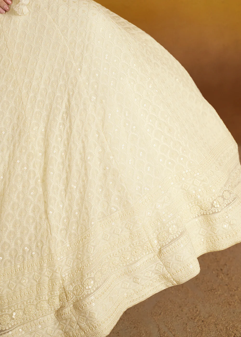 Threads & Sequins Work White Festive Style Lehenga Choli - Image 7