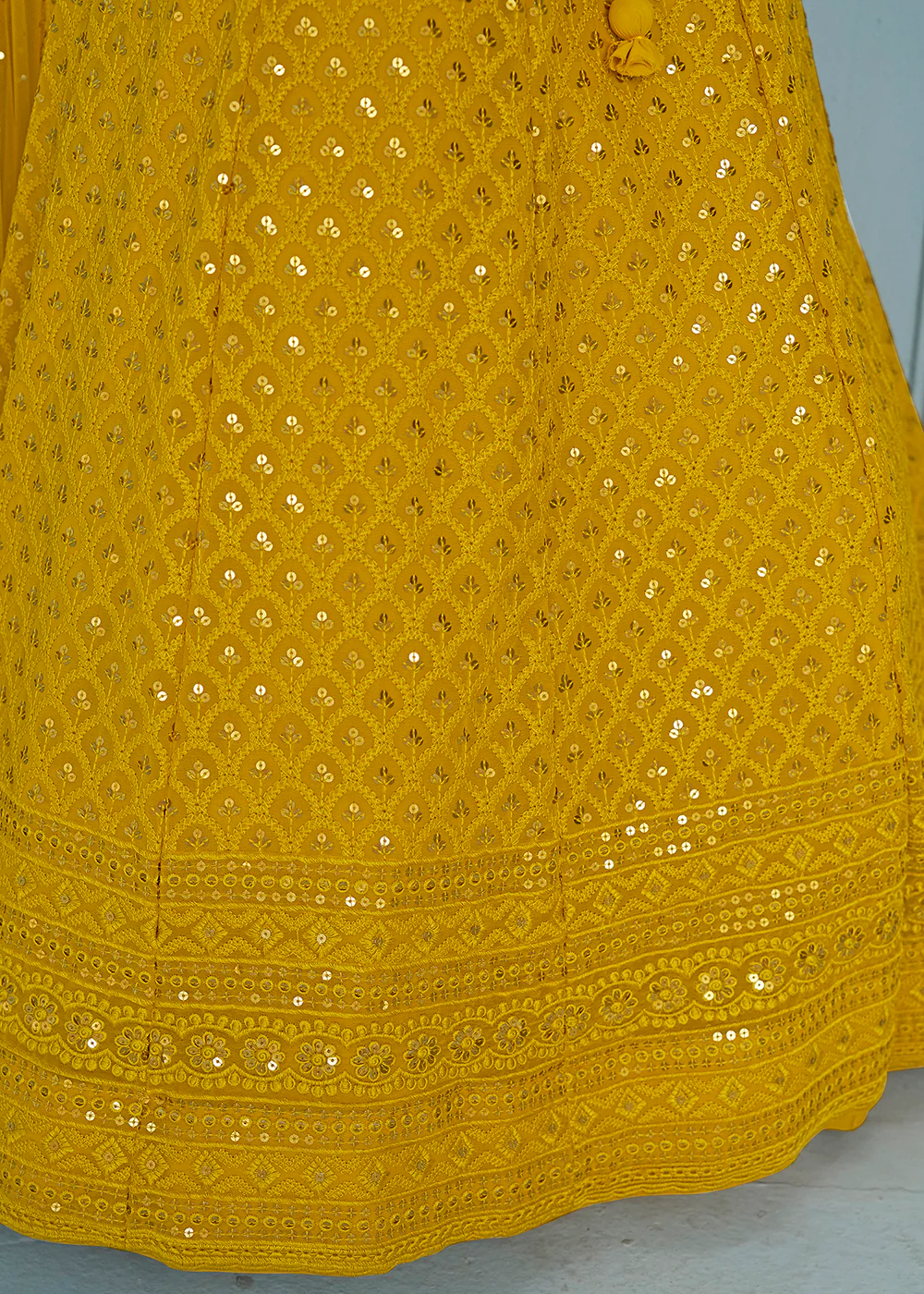Threads & Sequins Work Yellow Festive Style Lehenga Choli - Image 8
