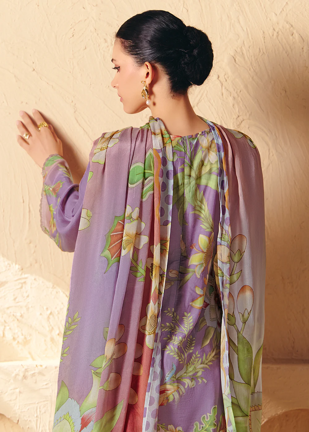 Trendy Lavender Printed Pant Style Salwar Suit - Image 7