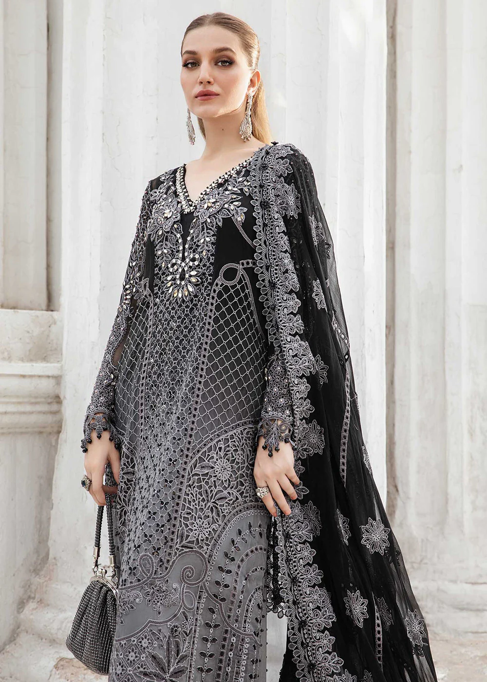 Unstitched Chiffon Formals '24 by Maria B | MPC-24-101 - Image 5