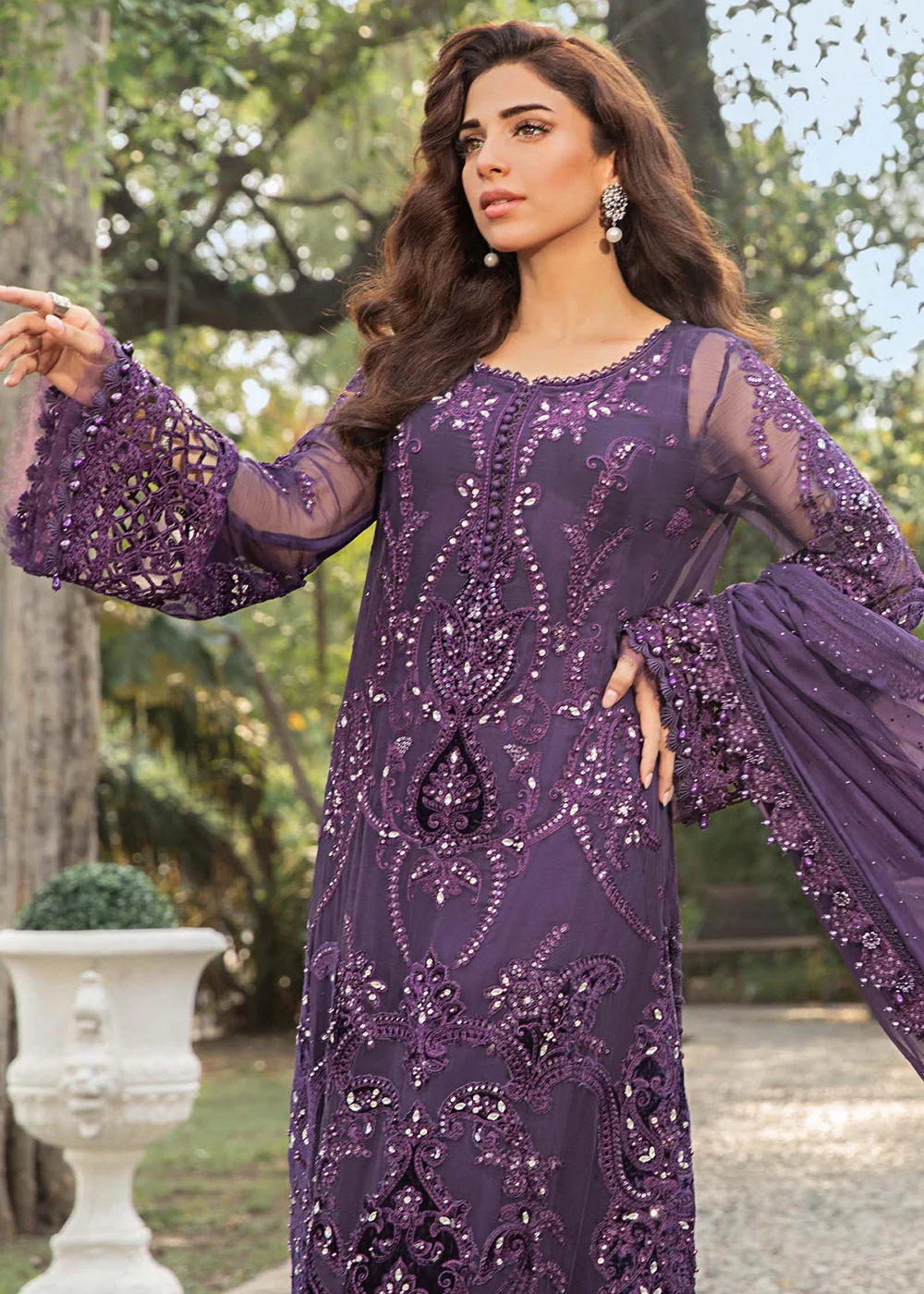 Unstitched Chiffon Formals '24 by Maria B | MPC-24-102 - Image 4